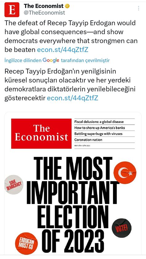 T­h­e­ ­E­c­o­n­o­m­i­s­t­­t­e­n­ ­S­e­ç­i­m­ ­k­a­p­a­ğ­ı­:­ ­E­r­d­o­ğ­a­n­ ­g­i­t­m­e­k­ ­z­o­r­u­n­d­a­